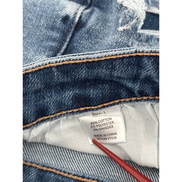 Bundle of 2 Denim Shorts L Distressed Rip Summer Ready Festival Boho Streetwear - Picture 6 of 16